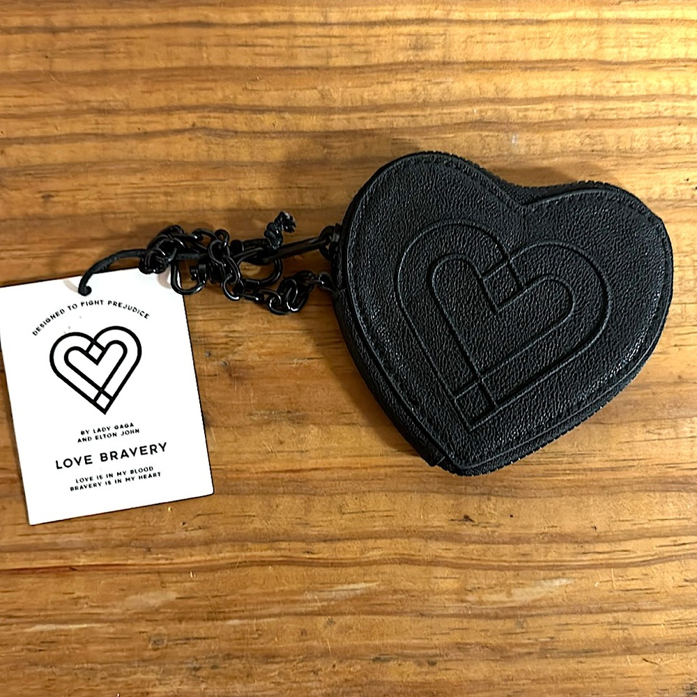 Love Bravery elton john lady gaga coin purse black